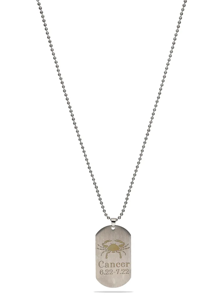 Cancer Zodiac Sign Pendant with Chain in Rhodium finish - CNB27996