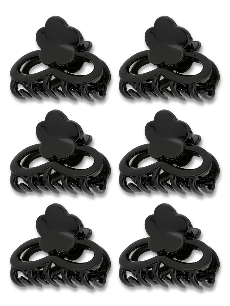 Plain Butterfly Clip in Glossy Black finish - TAL2118_14