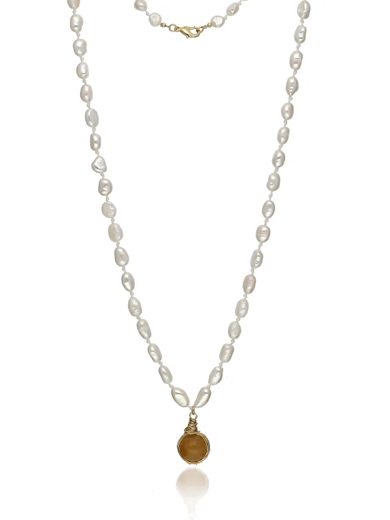 Pearls Mala with Pendant in Gold finish - CNB27950