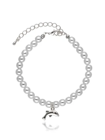 Pearls Loose / Link Bracelet in Rhodium finish - CNB25466
