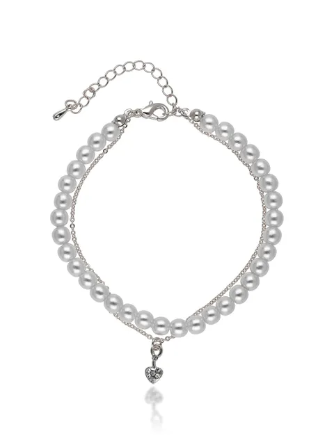 Pearls Loose / Link Bracelet in Rhodium finish - CNB25478