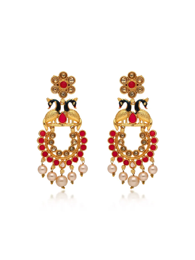 Traditional Long Earrings in Gold finish - E1822
