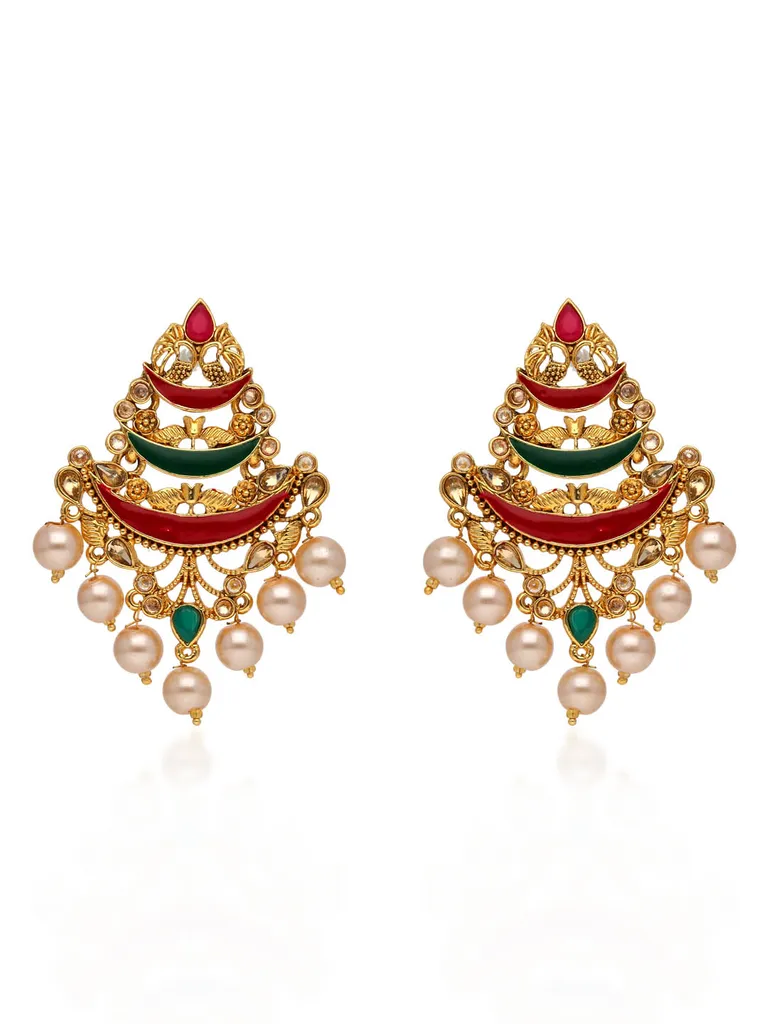 Meenakari Dangler Earrings in Gold finish - E1838