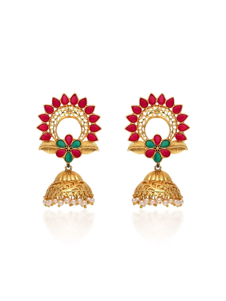 Traditional Jhumka Earrings in Gold finish - E1812