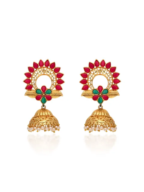 Traditional Jhumka Earrings in Gold finish - E1812