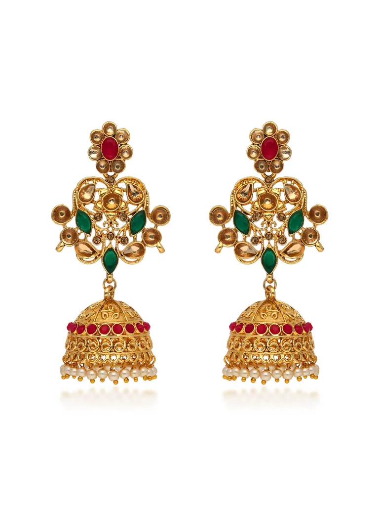 Traditional Jhumka Earrings in Gold finish - ABN63
