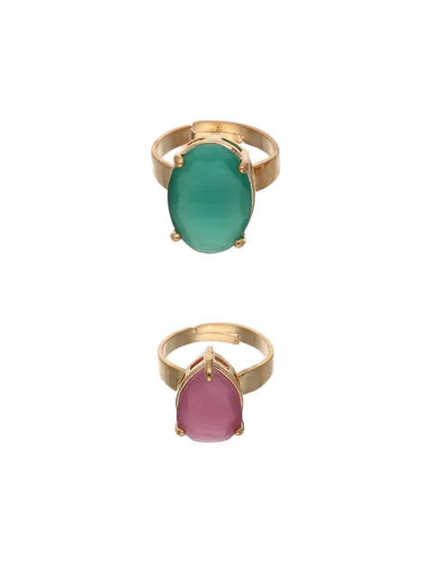 AD / CZ Finger Ring in Assorted color and Gold finish - PPP603C