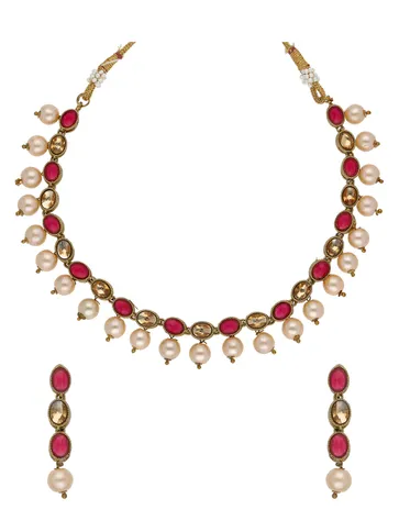 Traditional Necklace Set in Mehendi finish - ABN001