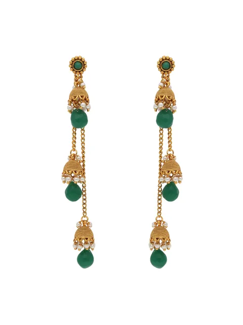 Traditional Jhumka Earrings in Gold finish - S34090