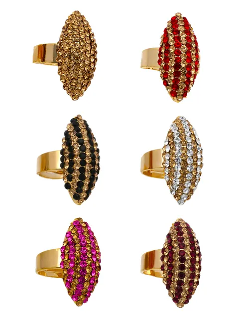 Fancy Finger Ring in Assorted color and Gold finish - CNB5410