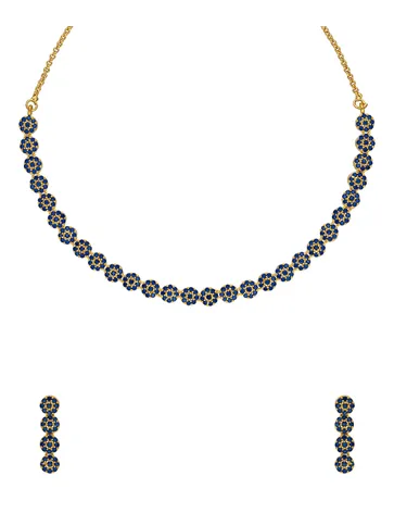 AD / CZ Necklace Set in Gold Finish - CNB935