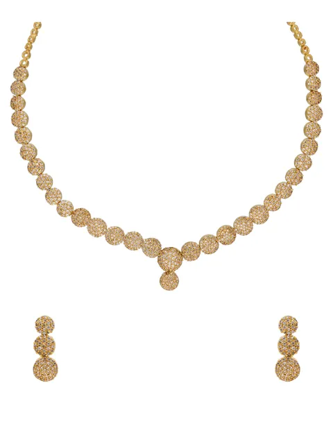 AD / CZ Necklace Set in Gold finish - CNB1235