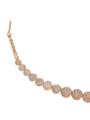 AD / CZ Necklace Set in Rose Gold Finish - CNB1237