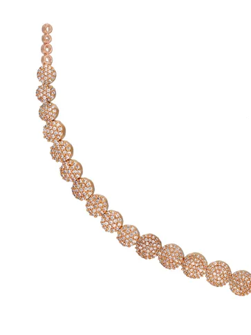 AD / CZ Necklace Set in Rose Gold Finish - CNB1239