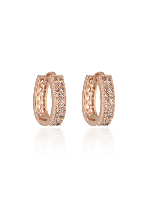 AD / CZ Bali type Earrings in Rose Gold finish - AYC340RG