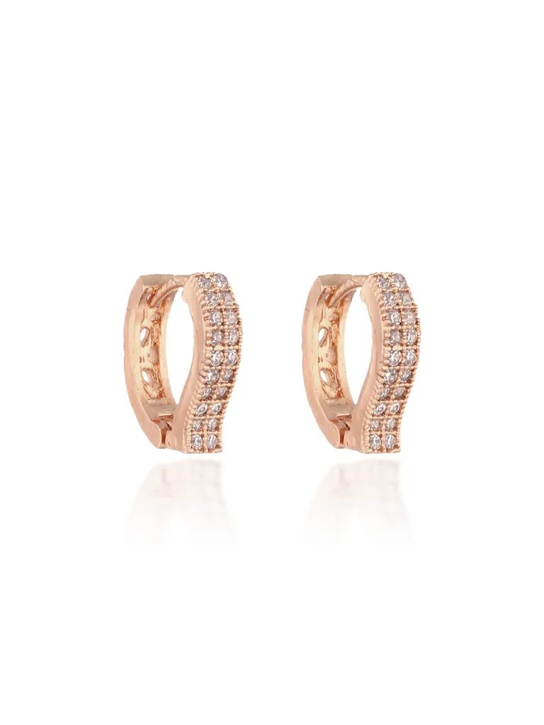 AD / CZ Bali type Earrings in Rose Gold finish - AYC342RG