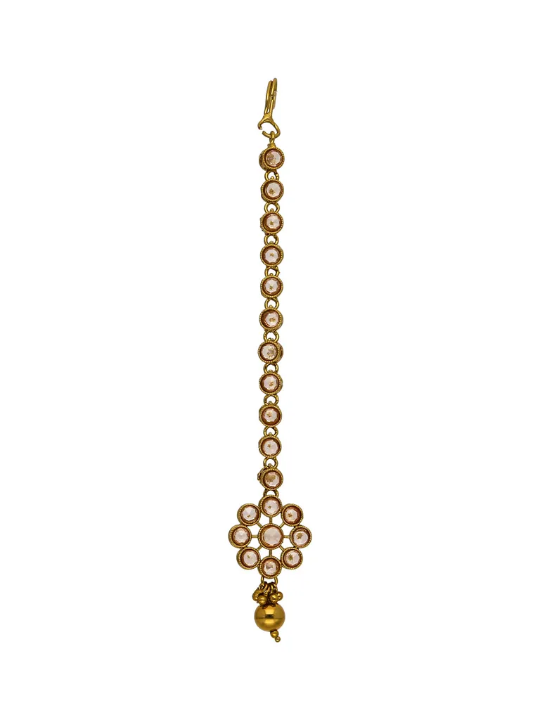 Reverse AD Maang Tikka in Oxidised Gold Finish - CNB960