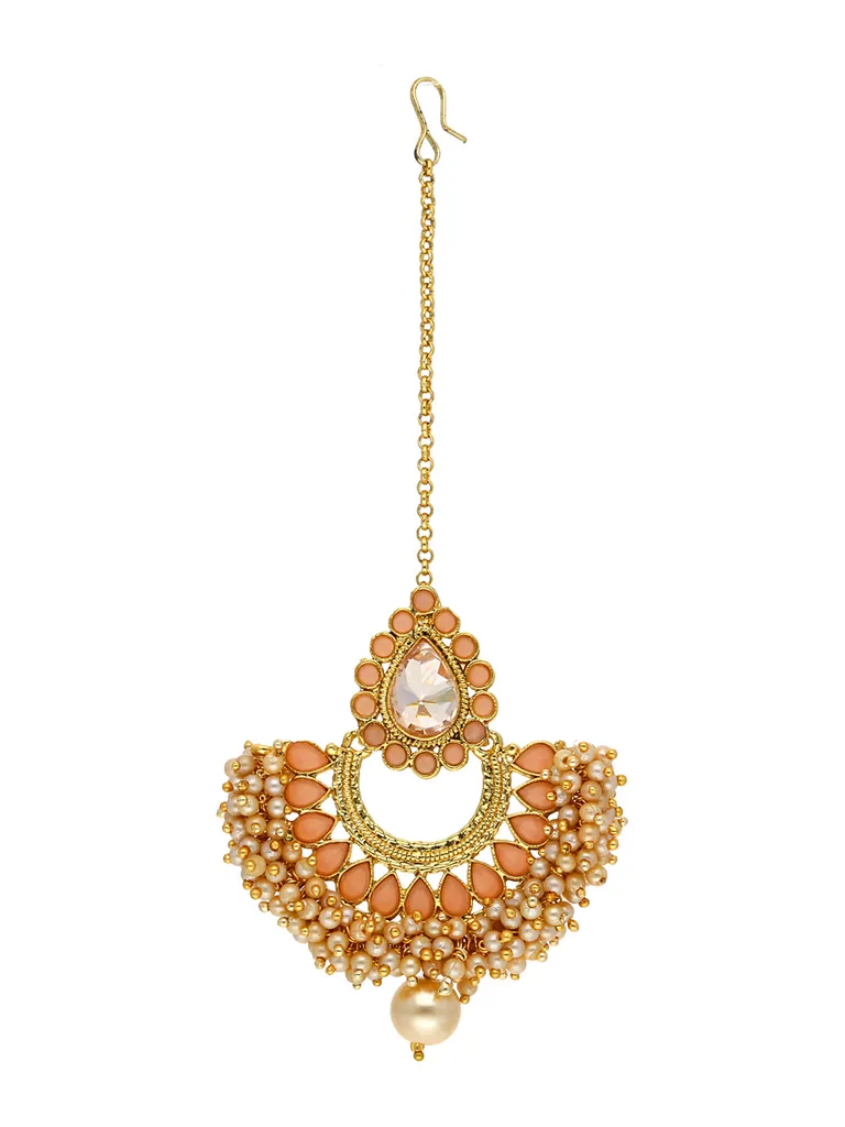 Reverse AD Maang Tikka in Oxidised Gold Finish - CNB1008