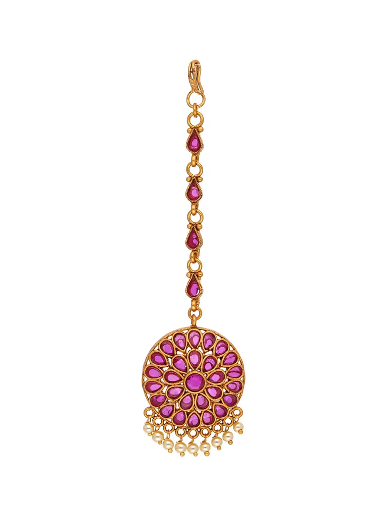 Reverse AD Maang Tikka in Oxidised Gold Finish - CNB1024