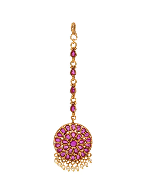 Reverse AD Maang Tikka in Oxidised Gold Finish - CNB1024