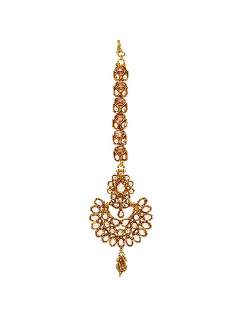 Reverse AD Maang Tikka in Gold Finish - CNB1046