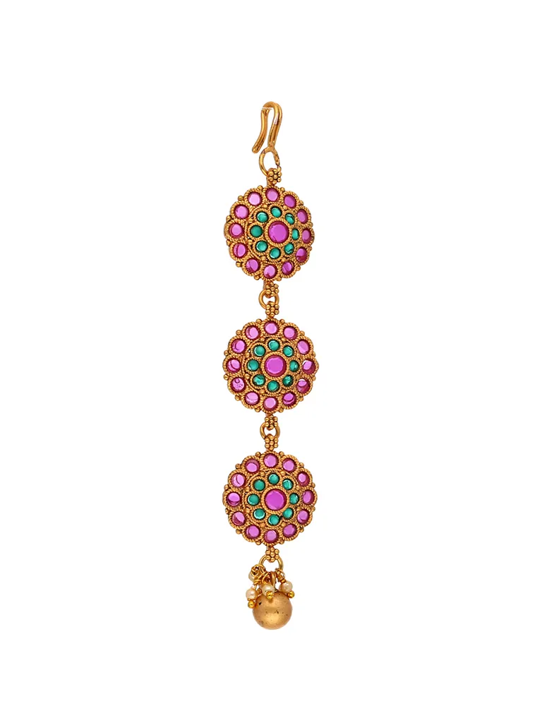 Reverse AD Maang Tikka in Oxidised Gold Finish - CNB1068