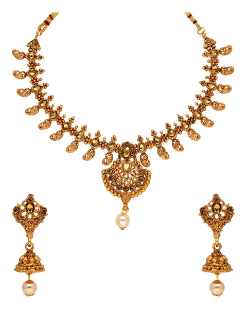 Antique Necklace Set in Gold finish - KOT4111
