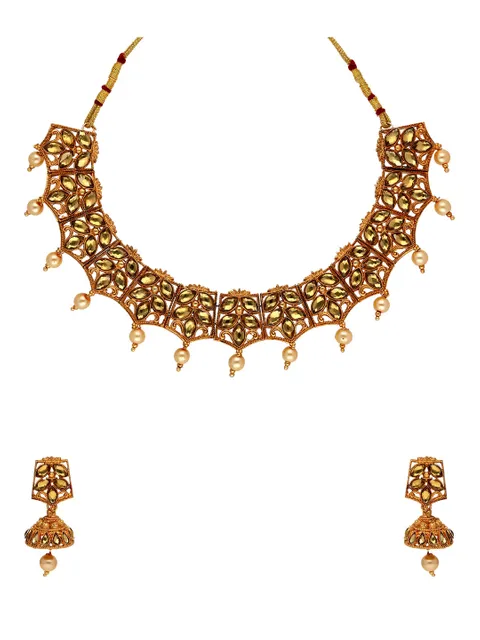 Antique Necklace Set in Gold finish - KOT8702
