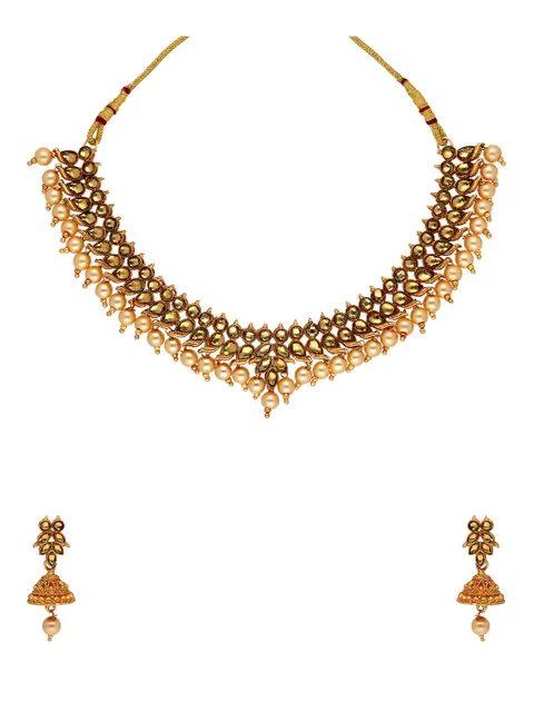 Antique Necklace Set in Gold finish - KOT8704