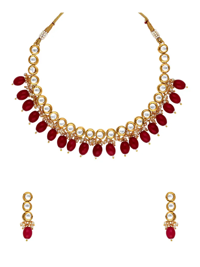 Kundan Necklace Set in Gold finish - CNB28647