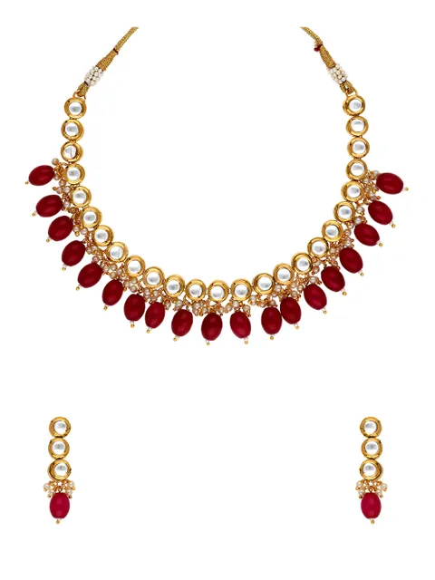 Kundan Necklace Set in Gold finish - CNB28647