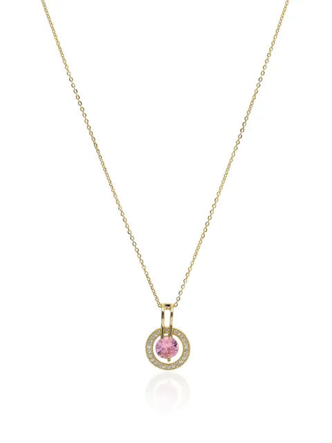 AD / CZ Pendant with Chain Set in Gold finish - CNB4618