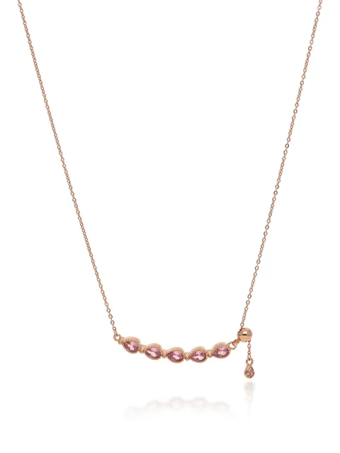 AD / CZ Pendant with Chain Set in Rose Gold finish - CNB4631