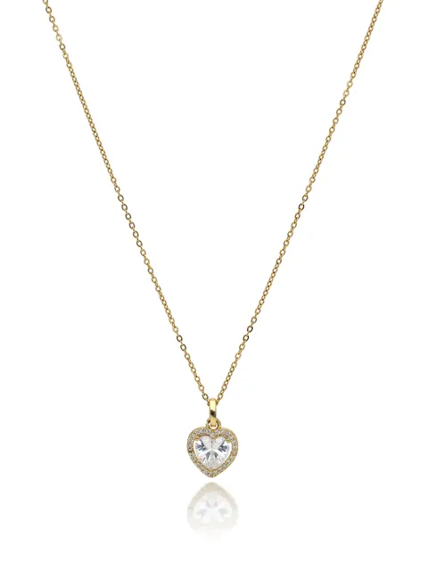 AD / CZ Pendant with Chain Set in Gold finish - CNB4648