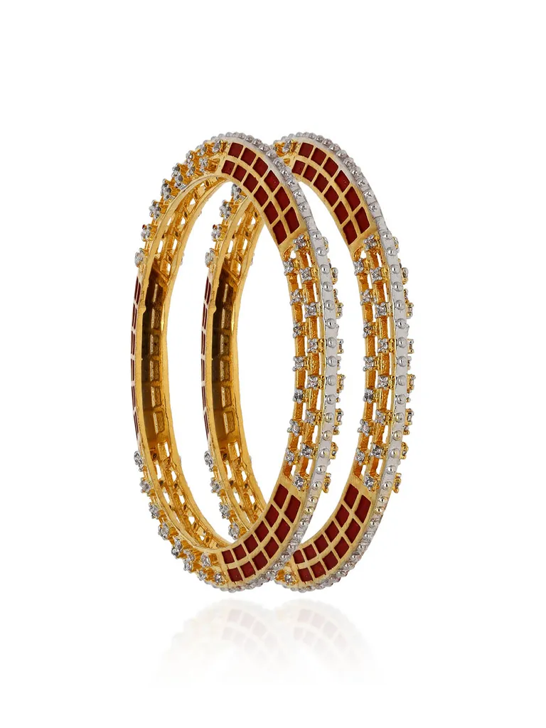 AD / CZ Bangles in Gold finish - SKH255