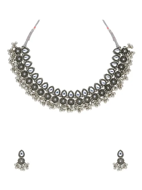 Necklace Set in Oxidised Silver finish - SHA4092