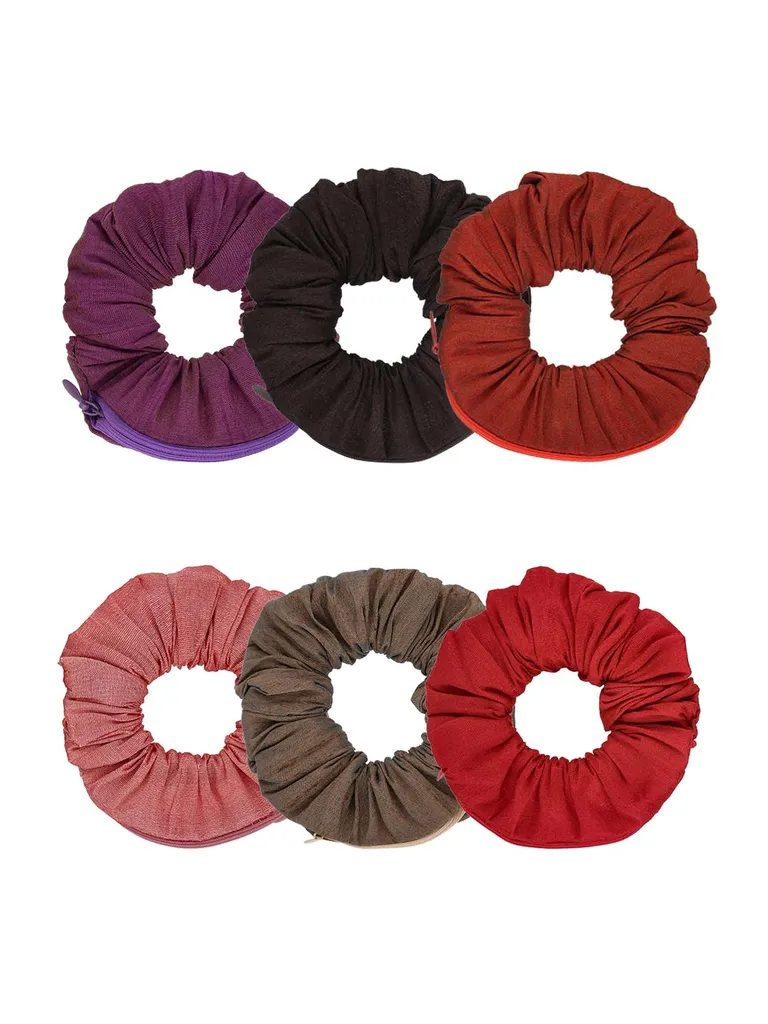 Plain Scrunchies with Secret Zip Pocket in Assorted color - SCF040B