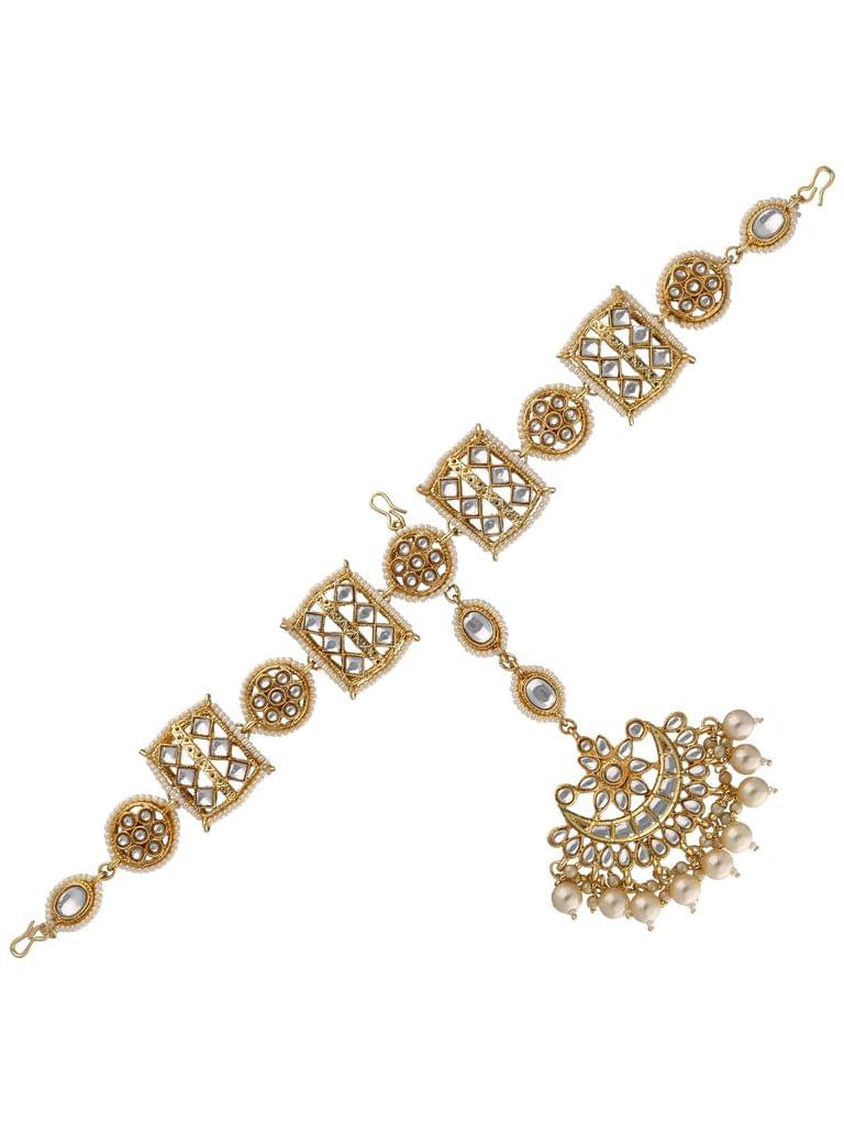Kundan Matha Patti / Sheeshphool in Gold finish - CNB28989