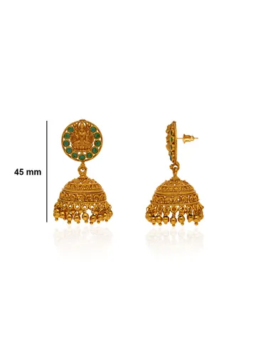 Temple Jhumka Earrings in Gold finish - ULA2876