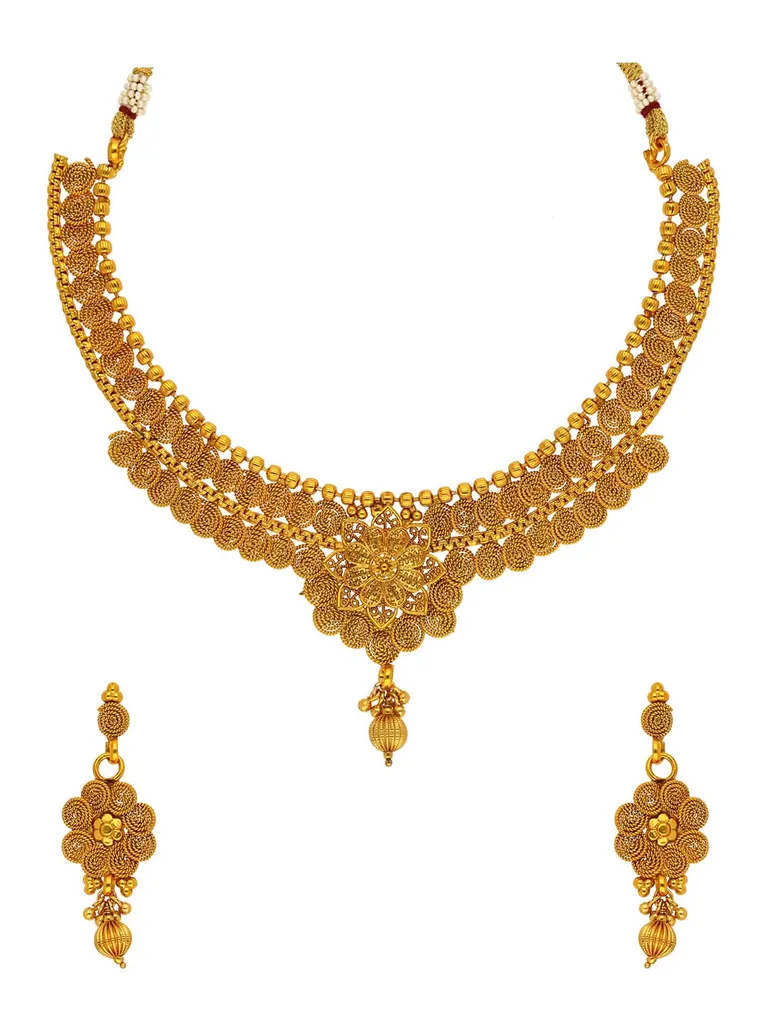 Antique Necklace Set in Gold finish - AMN128