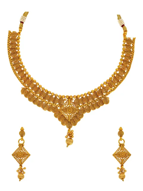 Antique Necklace Set in Gold finish - AMN131