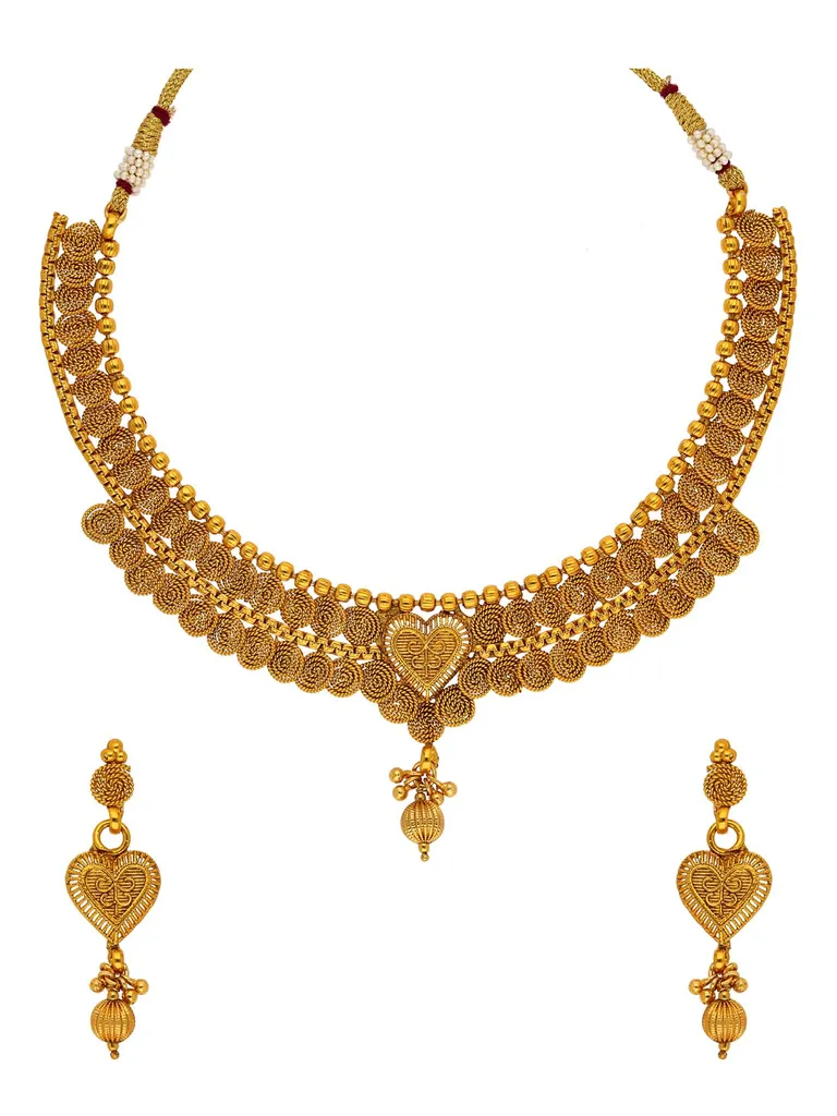 Antique Necklace Set in Gold finish - AMN139