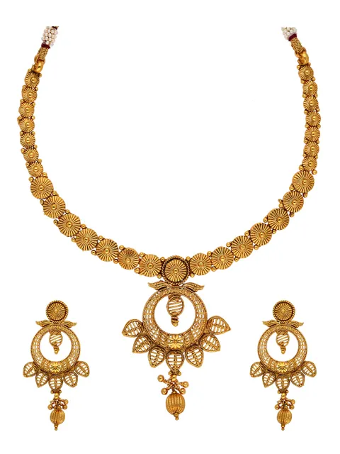 Antique Necklace Set in Gold finish - AMN140