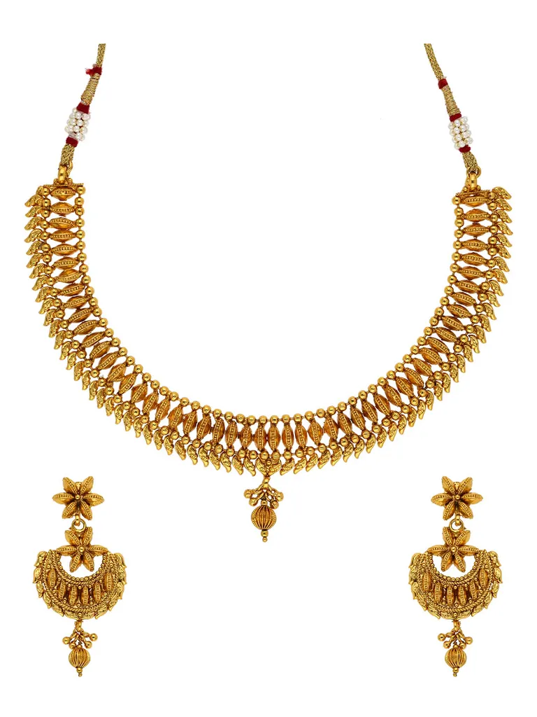 Antique Necklace Set in Gold finish - AMN141