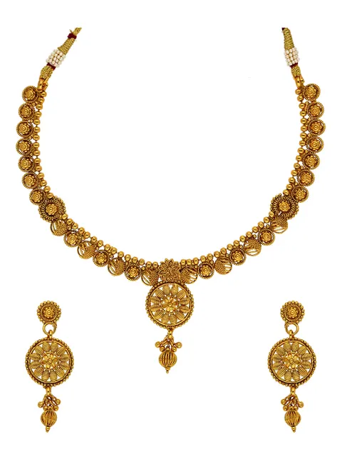 Antique Necklace Set in Gold finish - AMN142