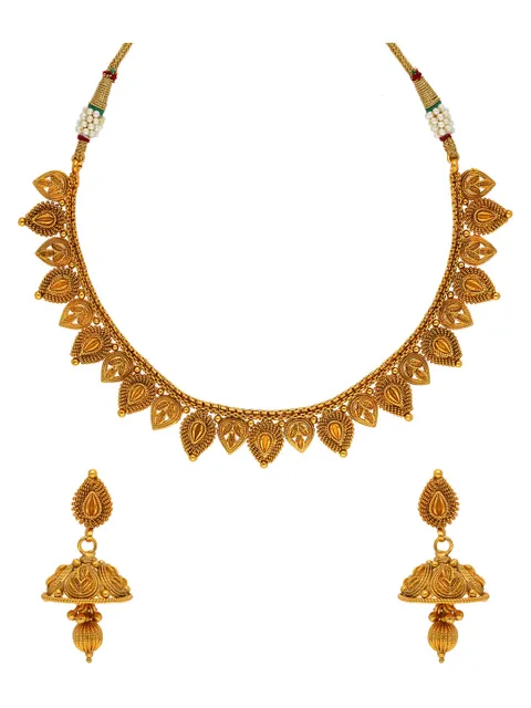 Antique Necklace Set in Gold finish - AMN148