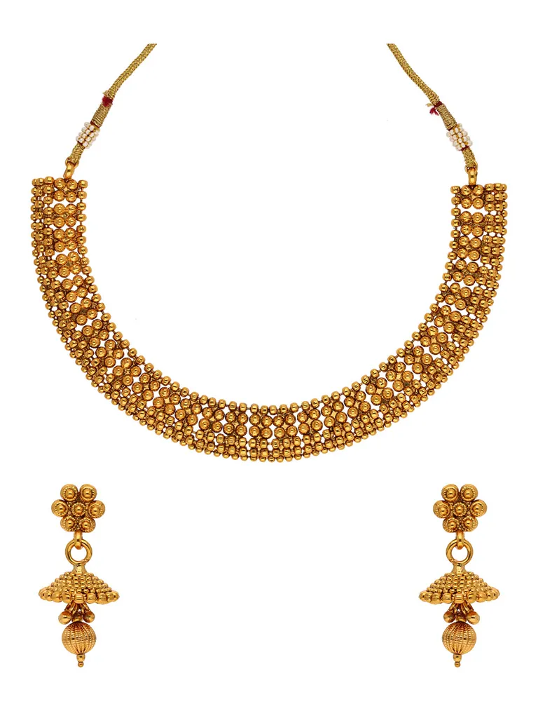 Antique Necklace Set in Gold finish - AMN147