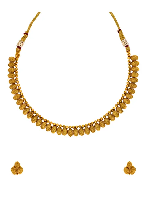 Antique Necklace Set in Gold finish - AMN149