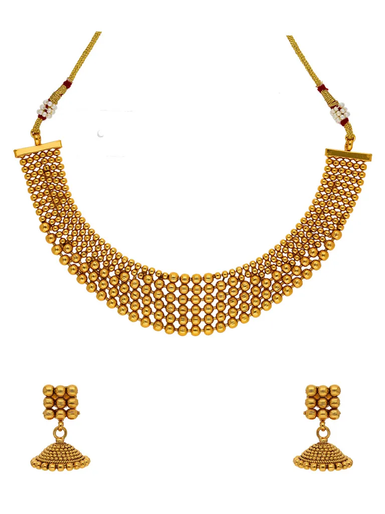 Antique Necklace Set in Gold finish - AMN151