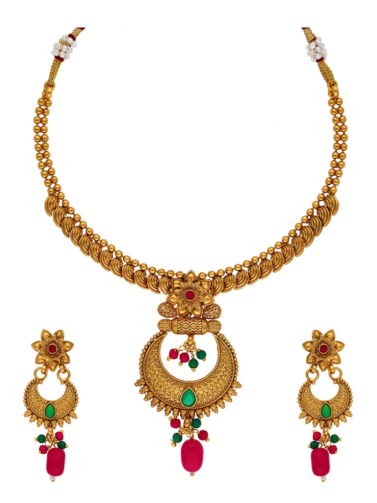 Antique Necklace Set in Rajwadi finish - AMN152